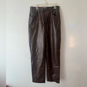 Abercrombie & Fitch Dark Brown Faux Leather Jeans